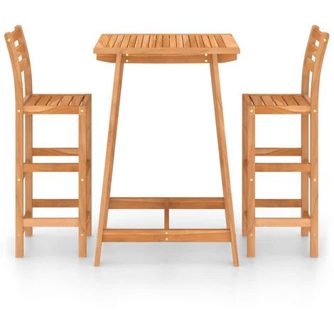 ASUPERMALL Ensemble De Bar D'exterieur 3 Pcs Bois D'acacia Massif 5 ASUPERMALL Ensemble De Bar D'exterieur 3 Pcs Bois D'acacia Massif – Image 3