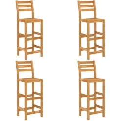 ASUPERMALL Ensemble De Bar D'exterieur 5 Pcs Bois D'acacia Massif -Table haute et bar Soldes 31558393 4