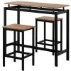 RANIPOBO Ensemble De Table De Bar, Table Et Chaises De Bar En Bois De Fer, Table Et Chaises De Cuisine, Table Haute Et Tabouret De Bar, Restaurant, Table Haute En Bois Fonce, Marron -Table haute et bar Soldes 31570005 1