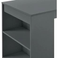 HELLOSHOP26 Table De Bar Avec Rangement Bistro Haut Avec 3 étagères 110 Cm Gris Foncé - Gris -Table haute et bar Soldes 31605401 5