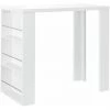 HELLOSHOP26 Table De Bar Bistrot Avec 3 étagères 117 Cm Blanc - Blanc -Table haute et bar Soldes 31605407 1