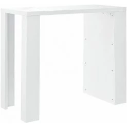 HELLOSHOP26 Table De Bar Bistrot Avec 3 étagères 117 Cm Blanc - Blanc -Table haute et bar Soldes 31605407 3