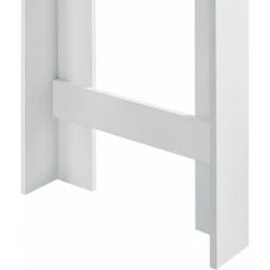 HELLOSHOP26 Table De Bar Avec Rangement Bistro Haut 3 étagères 110 Cm Blanc - Blanc -Table haute et bar Soldes 31605422 4