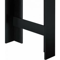 HELLOSHOP26 Table De Bar Avec Rangement Bistro Haut 110 Cm Noir Et Effet Noyer - Marron -Table haute et bar Soldes 31644964 5