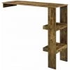 HELLOSHOP26 Table De Bar Design Rangement Bistrot Murale 120 Cm Effet Bois Foncé - Bois -Table haute et bar Soldes 31645000 1