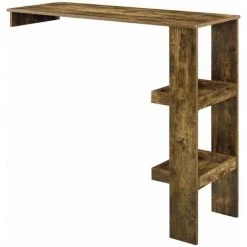 HELLOSHOP26 Table De Bar Design Rangement Bistrot Murale 120 Cm Effet Bois Foncé - Bois