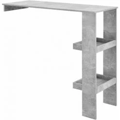 HELLOSHOP26 Table De Bar Design Avec 2 Compartiments De Rangement Table Bistrot Murale 120 Cm Gris - Gris