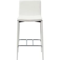 ASUPERMALL Ensemble De Bar 3 Pcs Similicuir Blanc -Table haute et bar Soldes 32095003 3