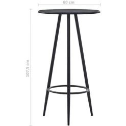 ASUPERMALL Ensemble De Bar 3 Pcs Similicuir Blanc -Table haute et bar Soldes 32095003 5
