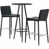ASUPERMALL Ensemble De Bar 3 Pcs Similicuir Gris -Table haute et bar Soldes 32095122 1