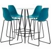 ASUPERMALL Ensemble De Bar 5 Pcs Plastique Turquoise -Table haute et bar Soldes 32096021 1