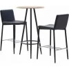 ASUPERMALL Ensemble De Bar 3 Pcs Similicuir Noir -Table haute et bar Soldes 32096594 1
