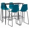 ASUPERMALL Ensemble De Bar 5 Pcs Plastique Turquoise -Table haute et bar Soldes 32096634 1