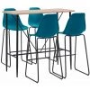 ASUPERMALL Ensemble De Bar 5 Pcs Plastique Turquoise 2 ASUPERMALL Ensemble De Bar 5 Pcs Plastique Turquoise -Table haute et bar Soldes 32096664 1