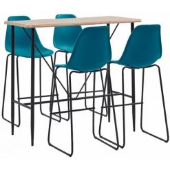 ASUPERMALL Ensemble De Bar 5 Pcs Plastique Turquoise -Table haute et bar Soldes 32096664 5