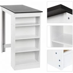SIFREE Table Haute Et Bar 115*50*103CM BLANC/NOIR POUR2 à 4 Personnes 8 SIFREE Table Haute Et Bar 115*50*103CM BLANC/NOIR POUR2 à 4 Personnes -Table haute et bar Soldes 32327230 3