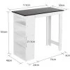 SiFree Table Haute Table De Bar Mange-debout Avec 4 étagères De Rangements – Décor Chêne Et Noir -Table haute et bar Soldes 32327469 1