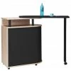 BEAUX MEUBLES PAS CHERS Mange-Debout Table Pivotante Chêne Noir -Table haute et bar Soldes 32366923 1