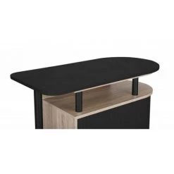 BEAUX MEUBLES PAS CHERS Mange-Debout Table Pivotante Chêne Noir -Table haute et bar Soldes 32366923 4