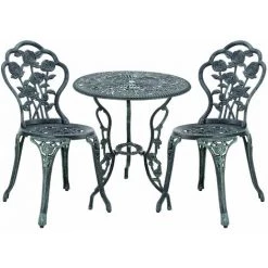 HELLOSHOP26 Set De Bistro Kit De Bistro Vintage Ensemble De Table Et De Chaises De Jardin Fonte Vert - Vert