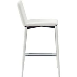 ASUPERMALL Ensemble De Bar 3 Pcs Similicuir Blanc -Table haute et bar Soldes 32400333 3