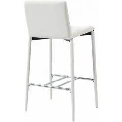 ASUPERMALL Ensemble De Bar 3 Pcs Similicuir Blanc -Table haute et bar Soldes 32400366 3