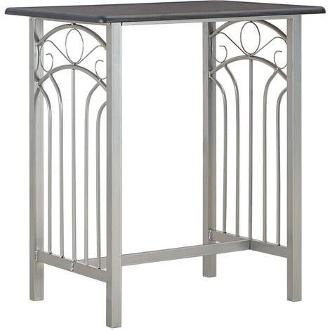 ASUPERMALL Ensemble De Bar 3 Pcs Bois Et Acier Noir 4 ASUPERMALL Ensemble De Bar 3 Pcs Bois Et Acier Noir – Image 2