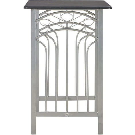 ASUPERMALL Ensemble De Bar 3 Pcs Bois Et Acier Noir 6 ASUPERMALL Ensemble De Bar 3 Pcs Bois Et Acier Noir – Image 4