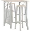ASUPERMALL Ensemble De Bar 3 Pcs Bois Et Acier -Table haute et bar Soldes 32400437 1