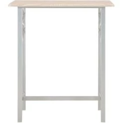 ASUPERMALL Ensemble De Bar 3 Pcs Bois Et Acier -Table haute et bar Soldes 32400437 3