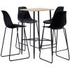 ASUPERMALL Ensemble De Bar 5 Pcs Plastique Noir 2 ASUPERMALL Ensemble De Bar 5 Pcs Plastique Noir -Table haute et bar Soldes 32400528 1