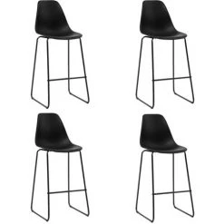 ASUPERMALL Ensemble De Bar 5 Pcs Plastique Noir -Table haute et bar Soldes 32400528 3