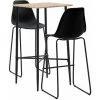 ASUPERMALL Ensemble De Bar 3 Pcs Plastique Noir -Table haute et bar Soldes 32400545 1