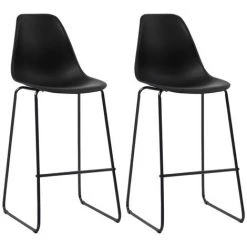 ASUPERMALL Ensemble De Bar 3 Pcs Plastique Noir 9 ASUPERMALL Ensemble De Bar 3 Pcs Plastique Noir -Table haute et bar Soldes 32400545 3