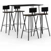 ASUPERMALL Ensemble De Bar 5 Pcs Noir -Table haute et bar Soldes 32423557 1