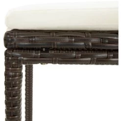 ASUPERMALL Ensemble De Bar 3 Pcs Resine Tressee Marron -Table haute et bar Soldes 32423572 5