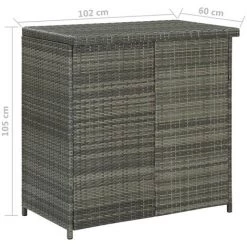 ASUPERMALL Ensemble De Bar 3 Pcs Resine Tressee Gris 11 ASUPERMALL Ensemble De Bar 3 Pcs Resine Tressee Gris -Table haute et bar Soldes 32423576 5