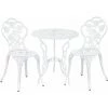 HELLOSHOP26 Ensemble De Table Et De Chaises De Jardin Set De Bistro Fonte Blanc - Blanc