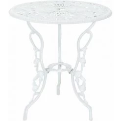 HELLOSHOP26 Ensemble De Table Et De Chaises De Jardin Set De Bistro Fonte Blanc - Blanc -Table haute et bar Soldes 32484791 3