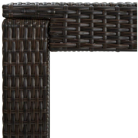 ASUPERMALL Meuble De Bar De Jardin 3 Pcs Et Coussins Resine Tressee Marron 7 ASUPERMALL Meuble De Bar De Jardin 3 Pcs Et Coussins Resine Tressee Marron – Image 5