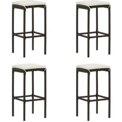 ASUPERMALL Meuble De Bar De Jardin 5 Pcs Et Coussins Resine Tressee Marron 9 ASUPERMALL Meuble De Bar De Jardin 5 Pcs Et Coussins Resine Tressee Marron -Table haute et bar Soldes 32956030 3