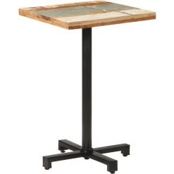 VidaXL Table De Bistro Carrée 50x50x75 Cm Bois De Récupération Massif - Brun