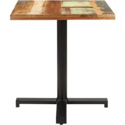 VidaXL Table De Bistro Carrée 70x70x75 Cm Bois De Récupération Massif - Brun -Table haute et bar Soldes 33112889 2