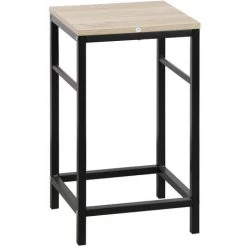 SKECTEN Ensemble Table De Bar Bistrot 4 Tabourets Avec Repose-pieds Table Mange-debout Table Haute Cuisine -Table haute et bar Soldes 33221439 5