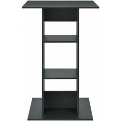 HELLOSHOP26 Table De Bar Bistrot Avec 3 étagères De Rangement 110 Cm Gris Foncé - Gris