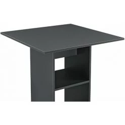 HELLOSHOP26 Table De Bar Bistrot Avec 3 étagères De Rangement 110 Cm Gris Foncé - Gris -Table haute et bar Soldes 33344970 3
