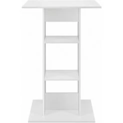 HELLOSHOP26 Table De Bar Bistrot Avec 3 étagères De Rangement 110 Cm Blanc - Blanc