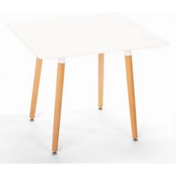 AHD AMAZING HOME DESIGN Table Carrée 80x80 En Bois Design Nordique Pour Cuisine Bar Restaurant Fern | Couleur: Blanc -Table haute et bar Soldes 33471026 4