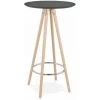Paris Prix - Table De Bar En Bois "lizon" 110cm Noir & Naturel -Table haute et bar Soldes 33662576 1