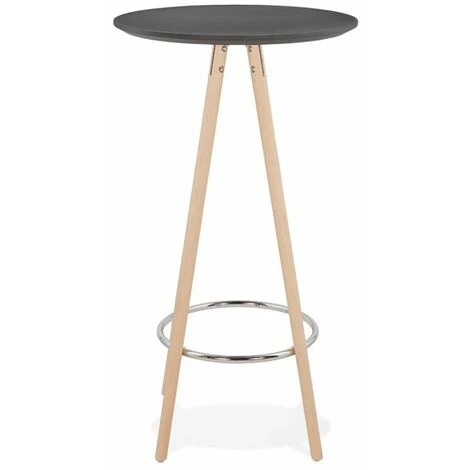 Paris Prix - Table De Bar En Bois "lizon" 110cm Noir & Naturel 4 Paris Prix - Table De Bar En Bois "lizon" 110cm Noir & Naturel – Image 2